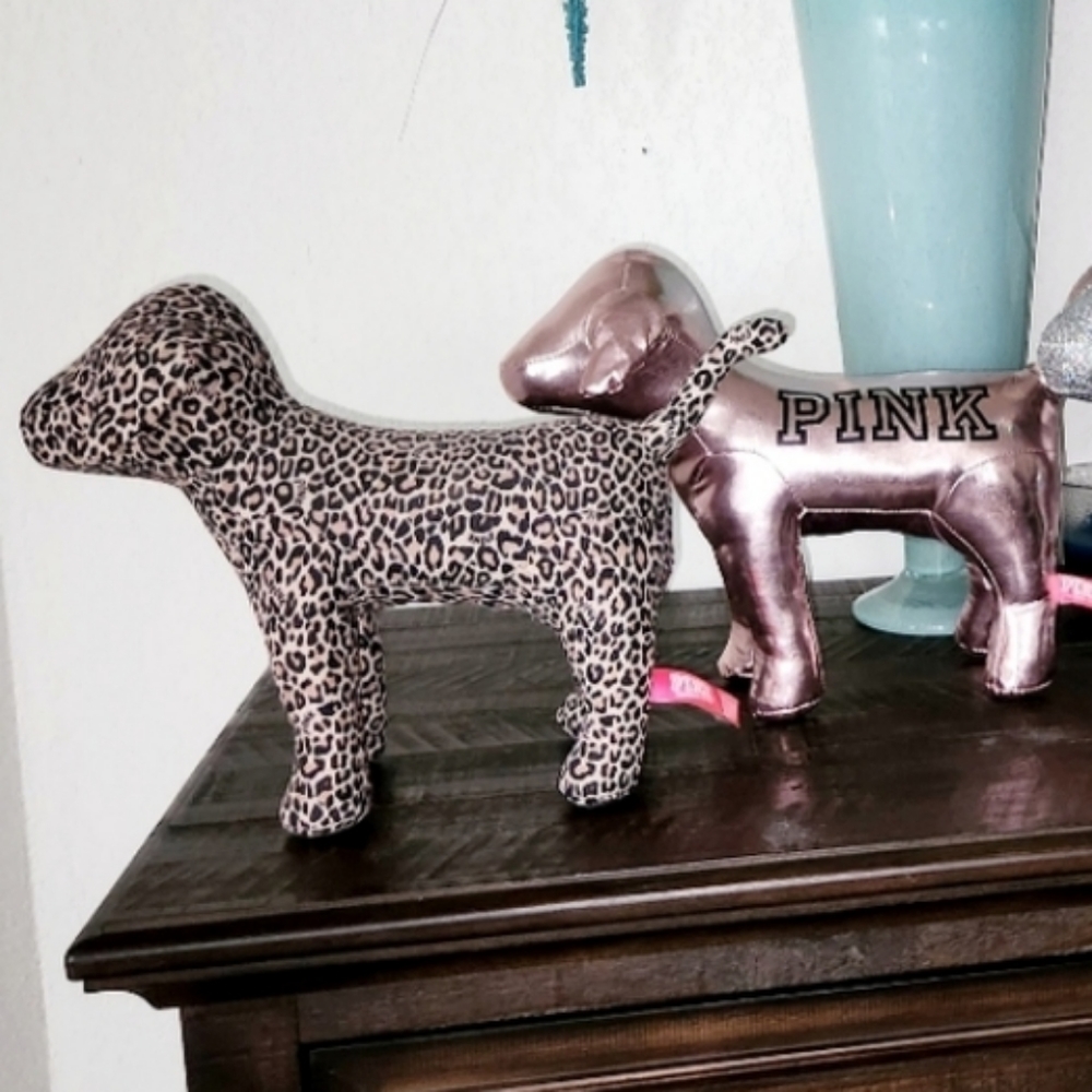 Victoria's Secret VS PINK Large Mini Dogs Leopard and Rose Gold - Picture 3 of 4